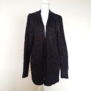 Lauren Conrad Eyelash Cardigan Long Sleeve Black